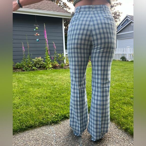 60s Jack Nicklaus HART SCHAFFNER MARX blue plaid polyester golf pants NWT 33x36 - Picture 9 of 10